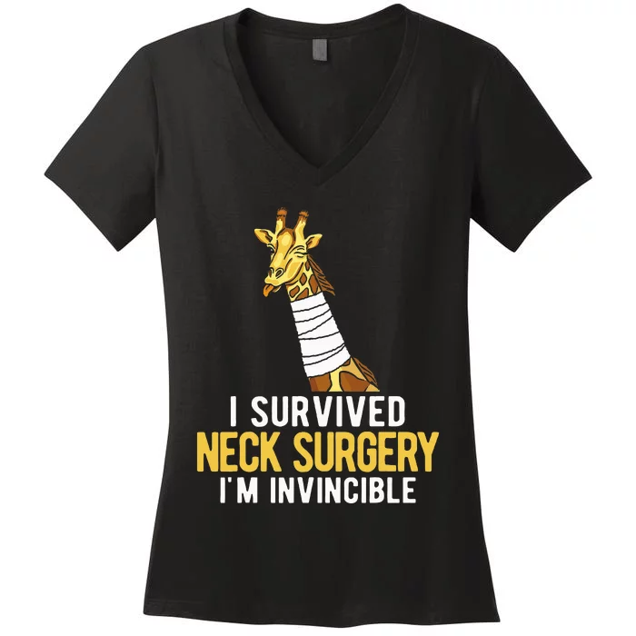 I Survived Neck Surgery Women's V-Neck T-Shirt