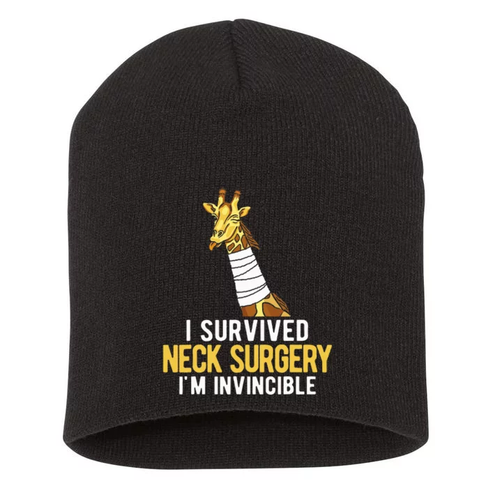 I Survived Neck Surgery Short Acrylic Beanie