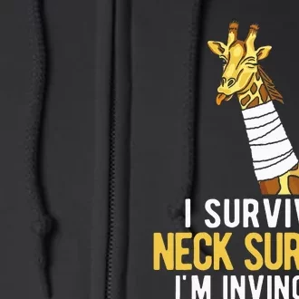 I Survived Neck Surgery Full Zip Hoodie