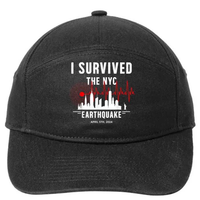 I Survived Nyc Earthquake 2024 7-Panel Snapback Hat