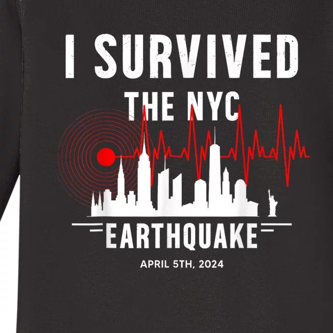 I Survived Nyc Earthquake 2024 Baby Long Sleeve Bodysuit