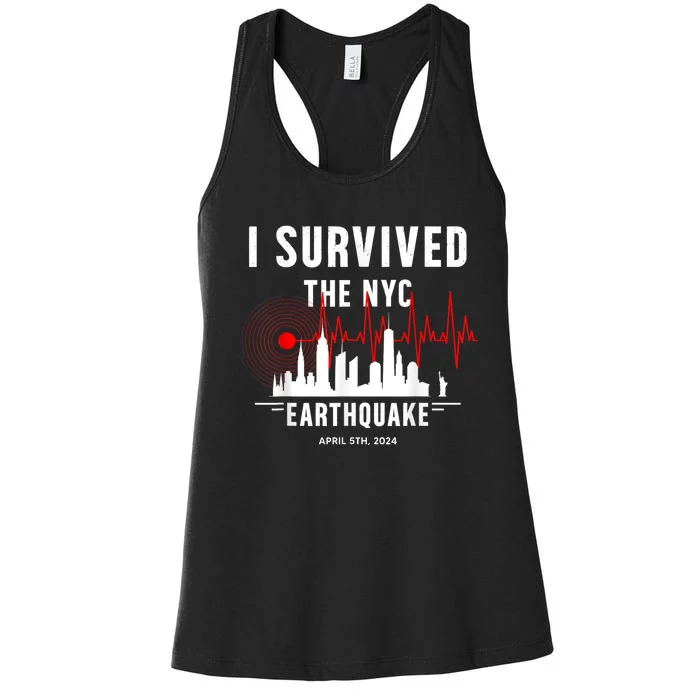 I Survived Nyc Earthquake 2024 Women's Racerback Tank