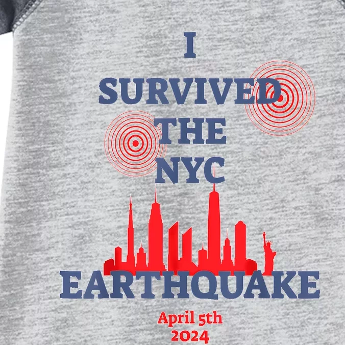 I Survived Nyc Earthquake 2024 Infant Baby Jersey Bodysuit