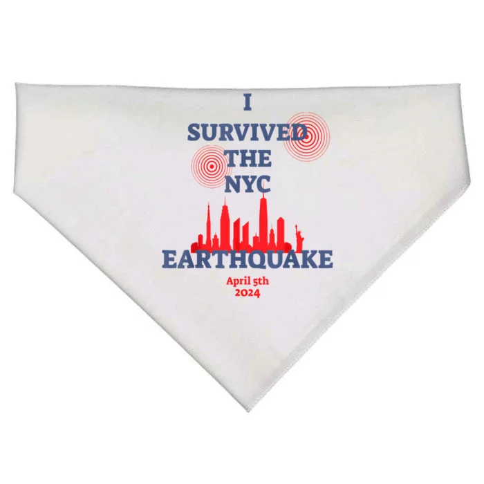 I Survived Nyc Earthquake 2024 USA-Made Doggie Bandana