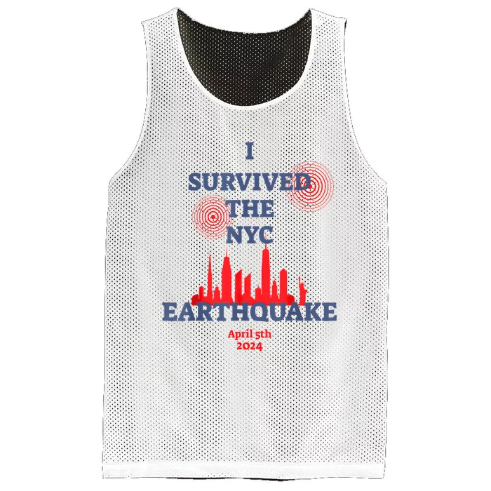 I Survived Nyc Earthquake 2024 Mesh Reversible Basketball Jersey Tank