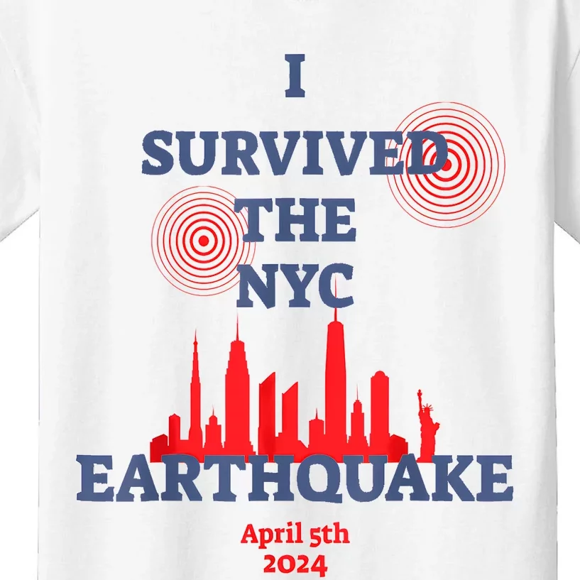 I Survived Nyc Earthquake 2024 Kids T-Shirt