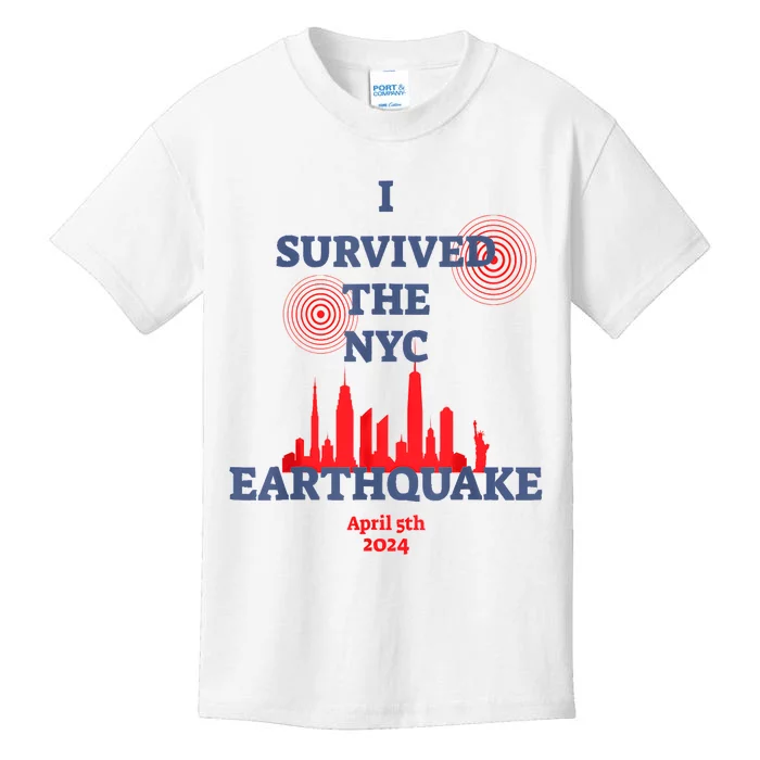 I Survived Nyc Earthquake 2024 Kids T-Shirt