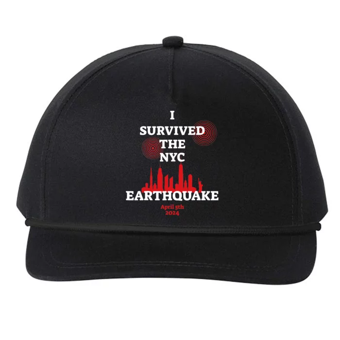 I Survived Nyc Earthquake 2024 Snapback Five-Panel Rope Hat