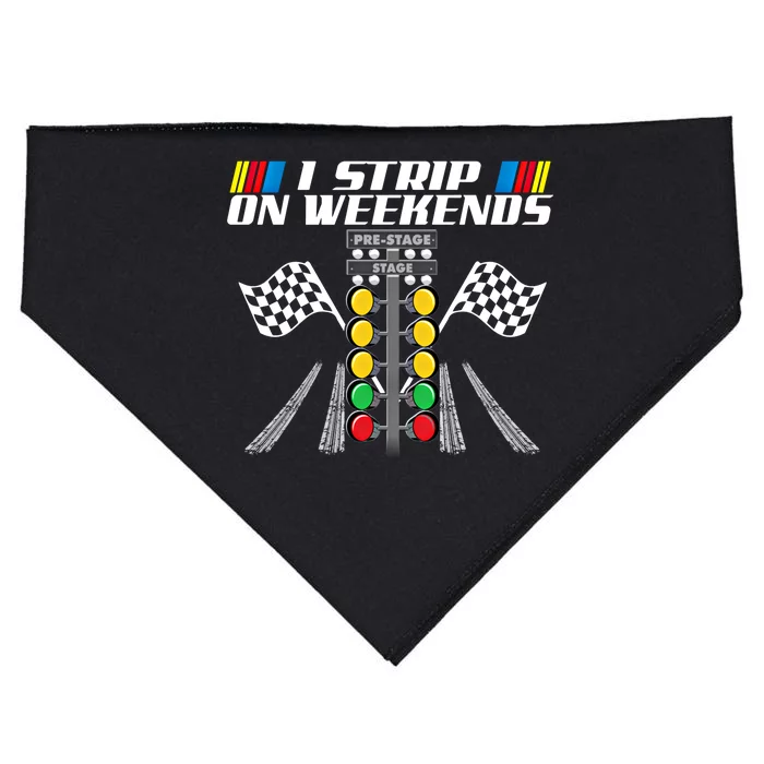 I Strip On Weekends Funny Drag Racer Race Car Drag Racing Meaningful Gift USA-Made Doggie Bandana