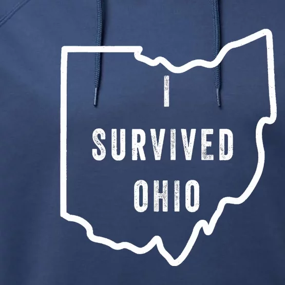 I Survived Ohio Meme Retro Shirt Funny I Survived Ohio Performance Fleece Hoodie