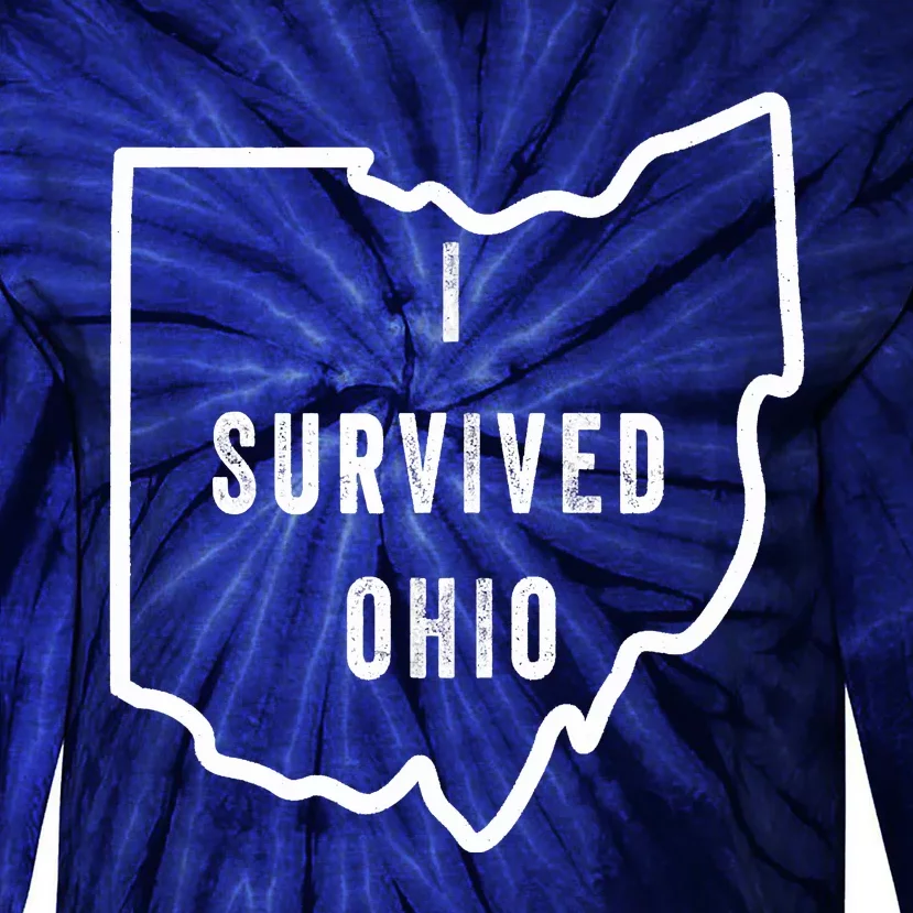 I Survived Ohio Meme Retro Shirt Funny I Survived Ohio Tie-Dye Long Sleeve Shirt