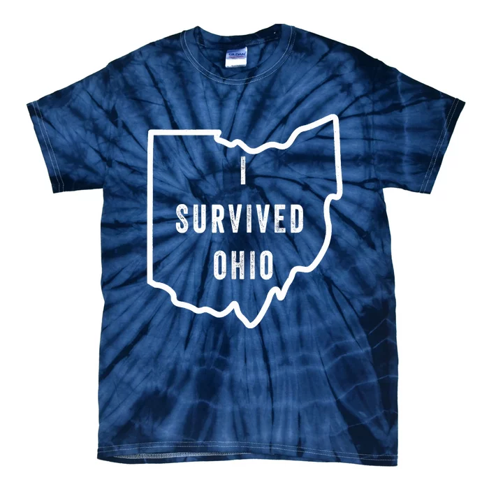 I Survived Ohio Meme Retro Shirt Funny I Survived Ohio Tie-Dye T-Shirt