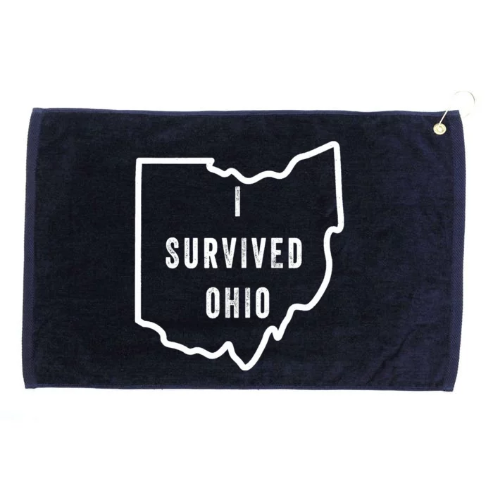 I Survived Ohio Meme Retro Shirt Funny I Survived Ohio Grommeted Golf Towel