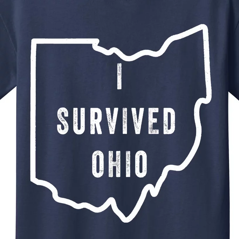 I Survived Ohio Meme Retro Shirt Funny I Survived Ohio Kids T-Shirt