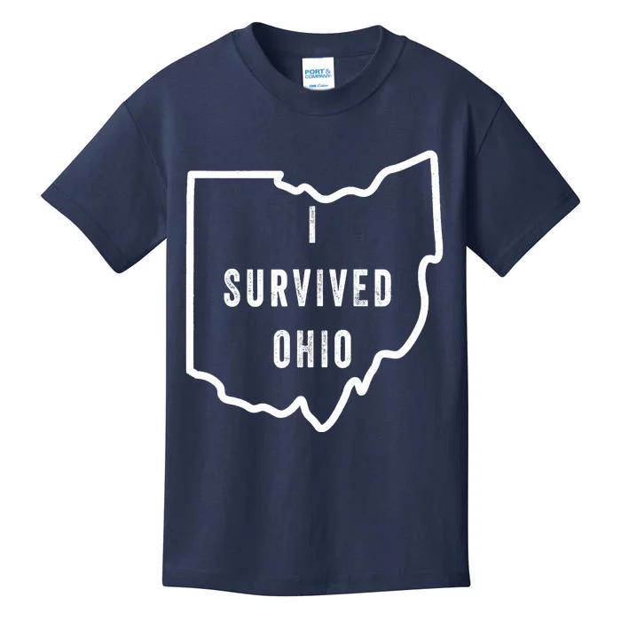 I Survived Ohio Meme Retro Shirt Funny I Survived Ohio Kids T-Shirt