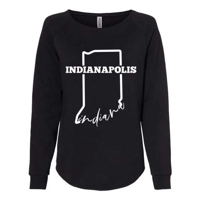 Indianapolis State Of Indiana / Minimalistic Indianapolis Gift Womens California Wash Sweatshirt