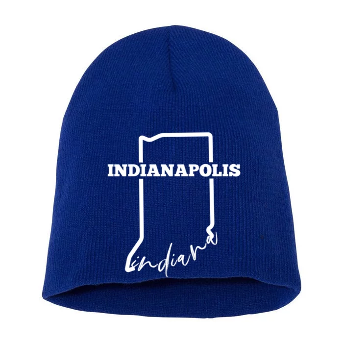 Indianapolis State Of Indiana / Minimalistic Indianapolis Gift Short Acrylic Beanie