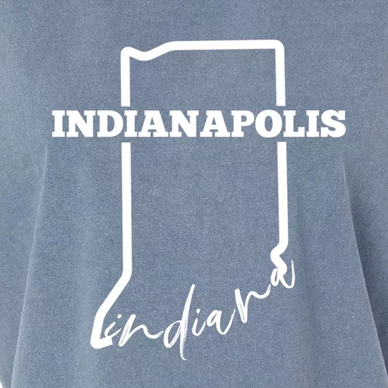 Indianapolis State Of Indiana / Minimalistic Indianapolis Gift Garment-Dyed Women's Muscle Tee