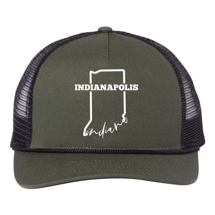 Indianapolis State Of Indiana / Minimalistic Indianapolis Gift Retro Rope Trucker Hat Cap