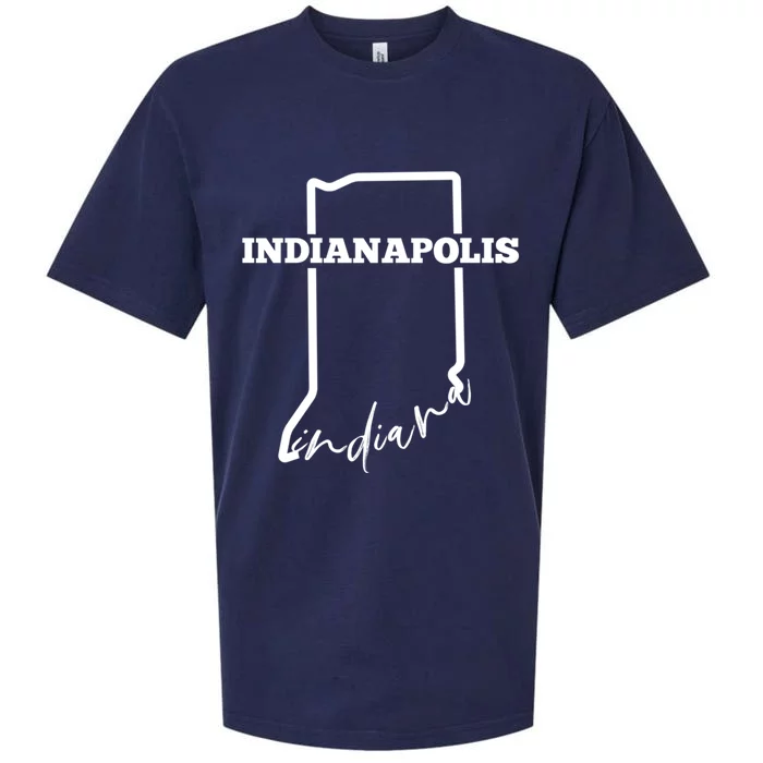 Indianapolis State Of Indiana / Minimalistic Indianapolis Gift Sueded Cloud Jersey T-Shirt