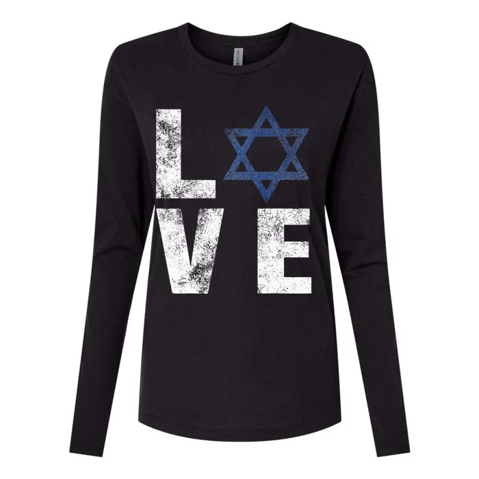 Israel Star of David Retro Jewish Gifts Womens Cotton Relaxed Long Sleeve T-Shirt