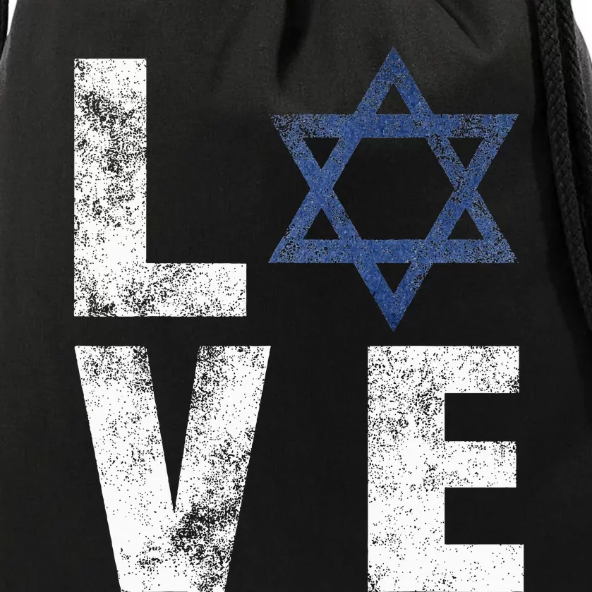 Israel Star of David Retro Jewish Gifts Drawstring Bag