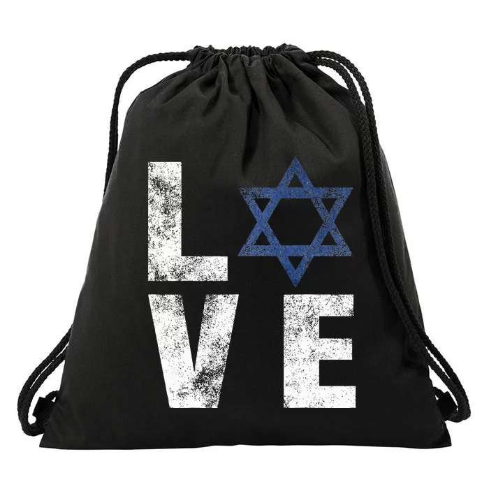 Israel Star of David Retro Jewish Gifts Drawstring Bag