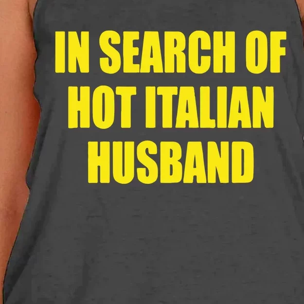 In Search Of Hot Italian Husband Women's Knotted Racerback Tank