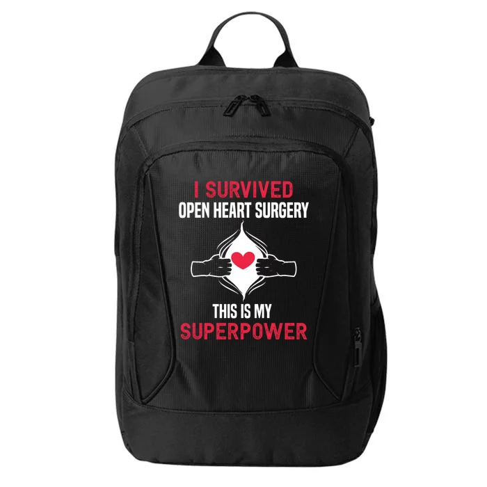 I Survived Open Heart Surgery Gift Open Heart Surgery Gift Cute Gift City Backpack