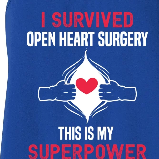 I Survived Open Heart Surgery Gift Open Heart Surgery Gift Cute Gift Women's Racerback Tank