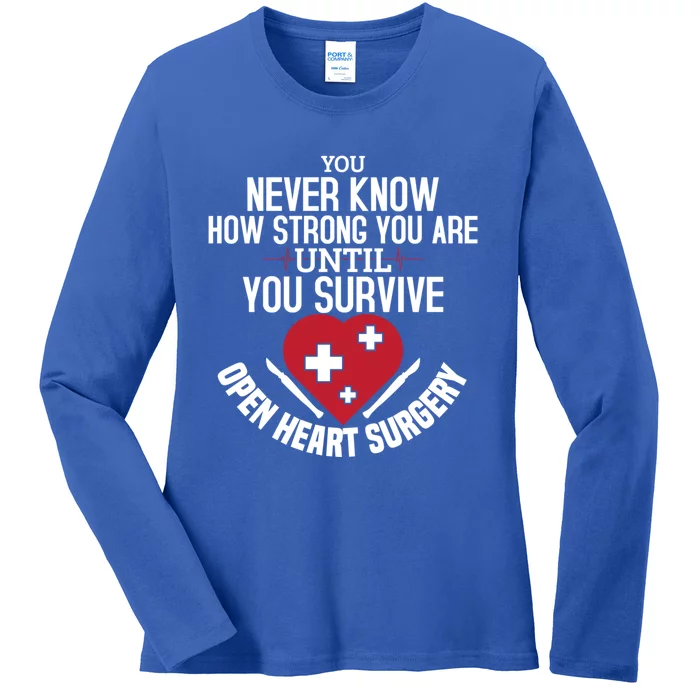 I Survived Open Heart Surgery Funny Gift Recovery Gift Ladies Long Sleeve Shirt