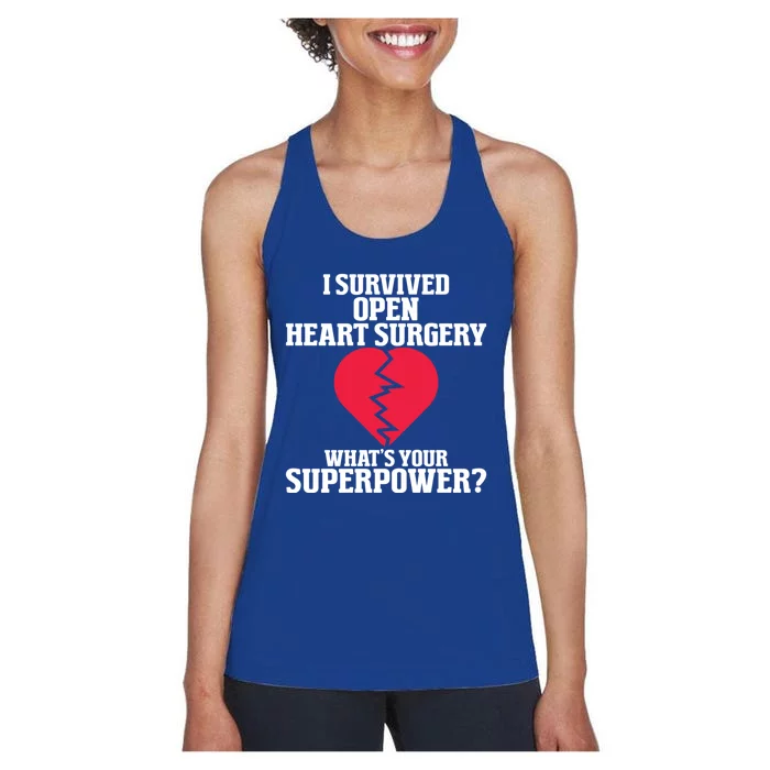 I Survived Open Heart Surgery Post Recovery Get Well Gift Women's Racerback Tank