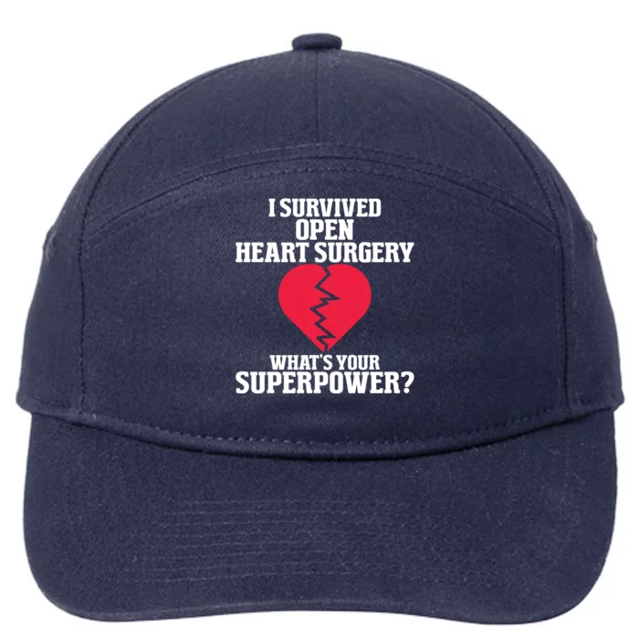 I Survived Open Heart Surgery Post Recovery Get Well Gift 7-Panel Snapback Hat