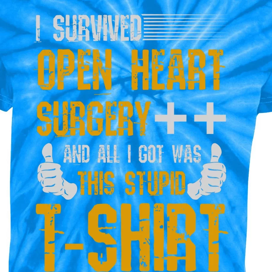 I Survived Open Heart Surgery Gift Kids Tie-Dye T-Shirt