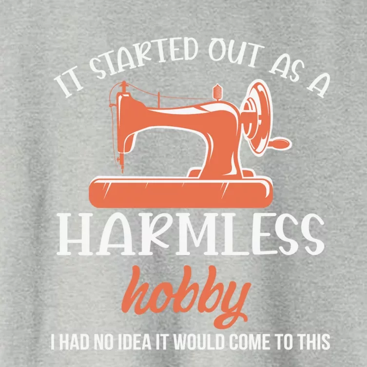 It Started Out As Harmless Hobby Sewing Quilting Gift Women's Crop Top Tee