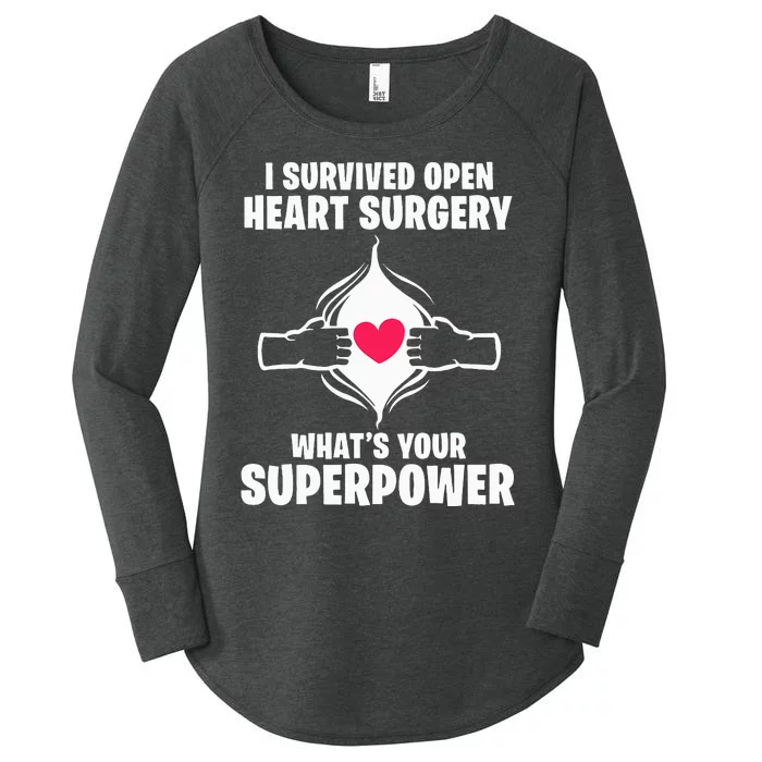 I Survived Open Heart Surgery Bypass Operation Recovery Women's Perfect Tri Tunic Long Sleeve Shirt