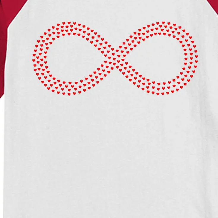 Infinity Symbol Of Hearts Kids Colorblock Raglan Jersey