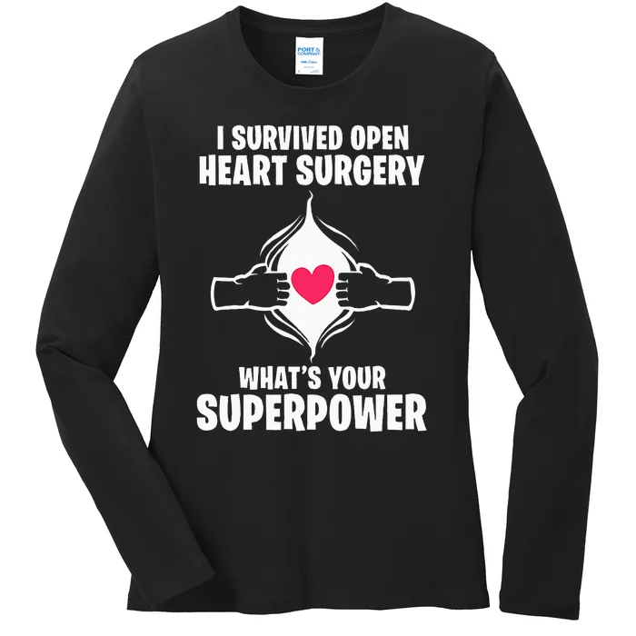 I Survived Open Heart Surgery Bypass Operation Recovery Ladies Long Sleeve Shirt