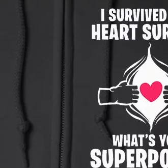 I Survived Open Heart Surgery Bypass Operation Recovery Full Zip Hoodie