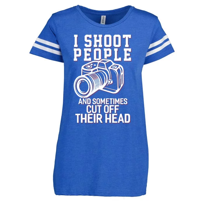 I Shoot People Funny Photography Gift Enza Ladies Jersey Football T-Shirt