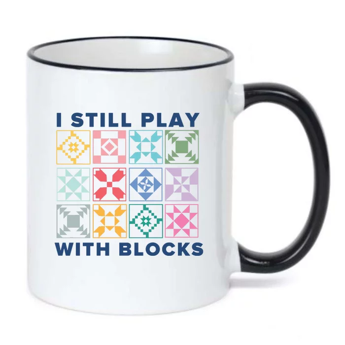 I Still Play With Blocks Black Color Changing Mug