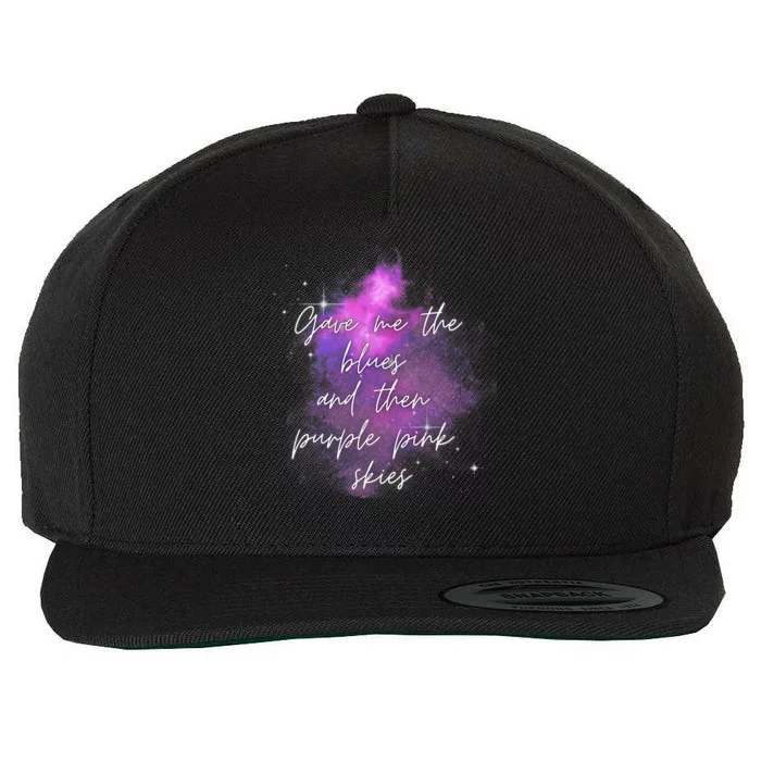 Invisible String Purple Pink Skies Eras Wool Snapback Cap