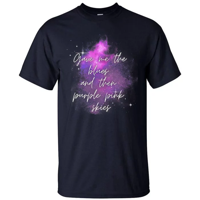 Invisible String Purple Pink Skies Eras Tall T-Shirt