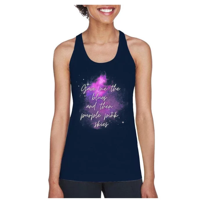 Invisible String Purple Pink Skies Eras Women's Racerback Tank