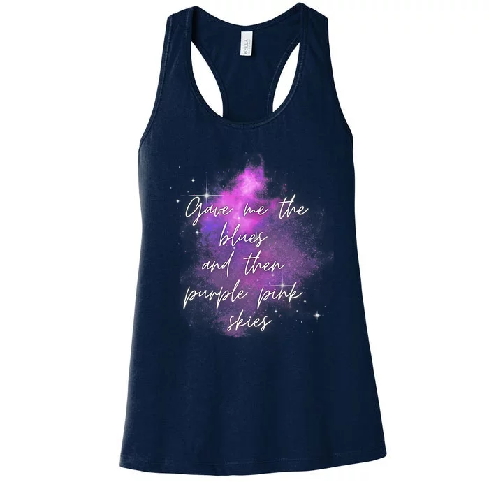 Invisible String Purple Pink Skies Eras Women's Racerback Tank