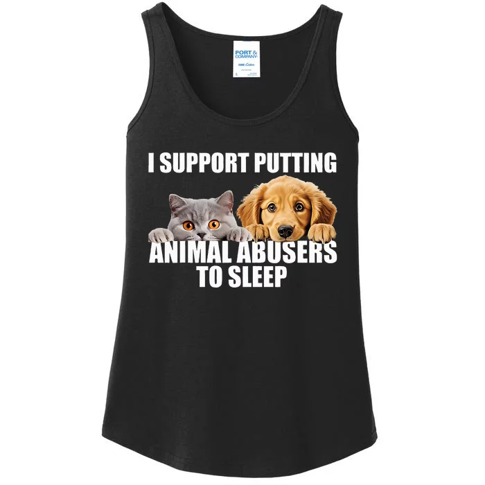 I Support Putting Animal Abusers To Sleep. Dog And Cat Lover Ladies Essential Tank