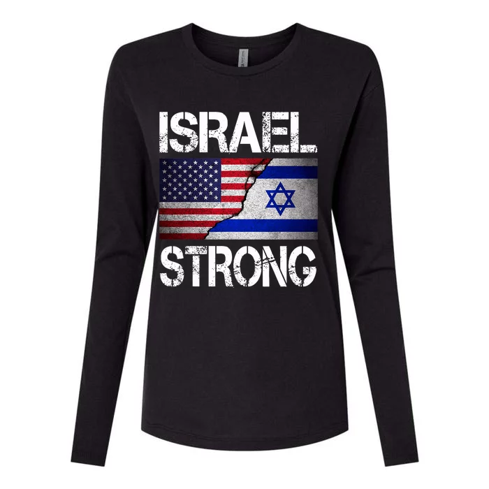 Israel Strong Pray For Israel Us Israel Flag Womens Cotton Relaxed Long Sleeve T-Shirt