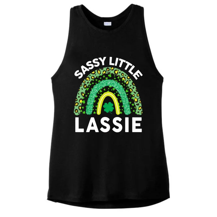 Irish St Patrick Day Sassy Little Lassie Teen Girl Wo Ladies Tri-Blend Wicking Tank