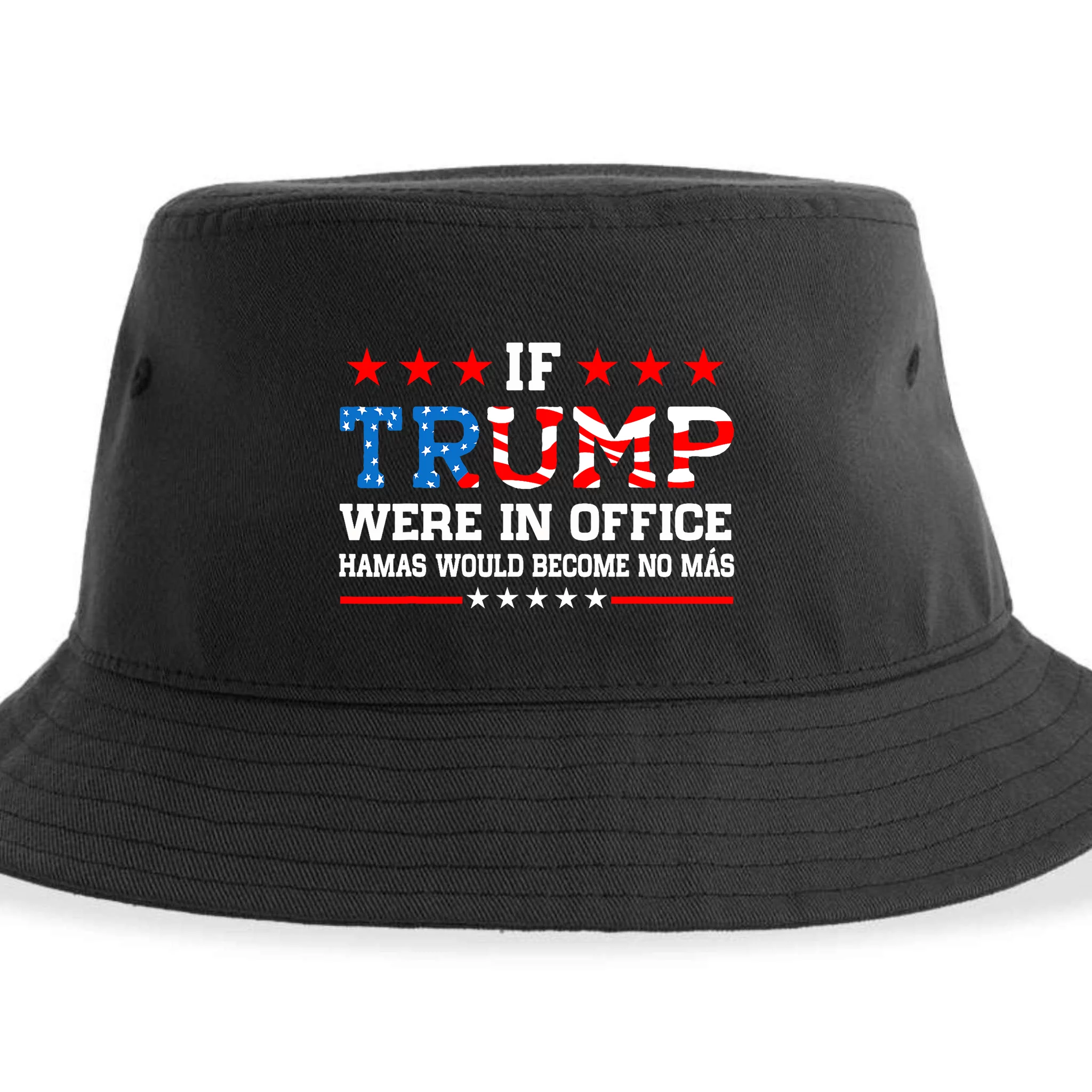 Israel Strong Pray For Israel Pro Trump 2024 Sustainable Bucket Hat   Isp0830548 Israel Strong Pray For Israel Pro Trump 2024  Black Bkht Garment.webp