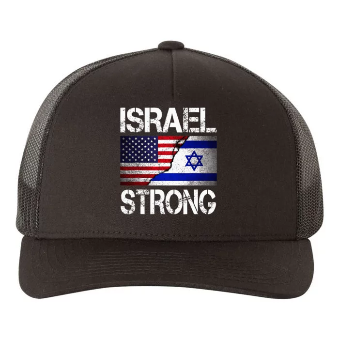 Israel Strong Pray For Israel US Israel Flag Yupoong Adult 5-Panel Trucker Hat